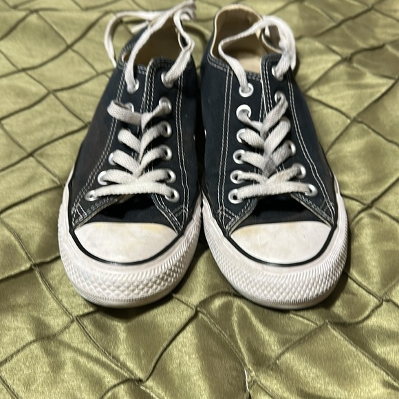 Converse All Star Dark Blue Canvas Sneakers with White Laces - Picture 2 of 5
